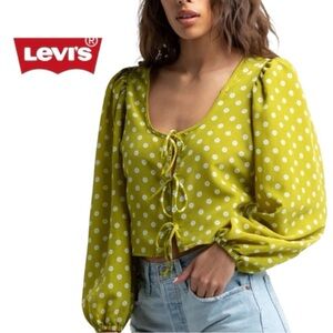 Levi’s Embry Tie Front Floral Blouse Size XL
